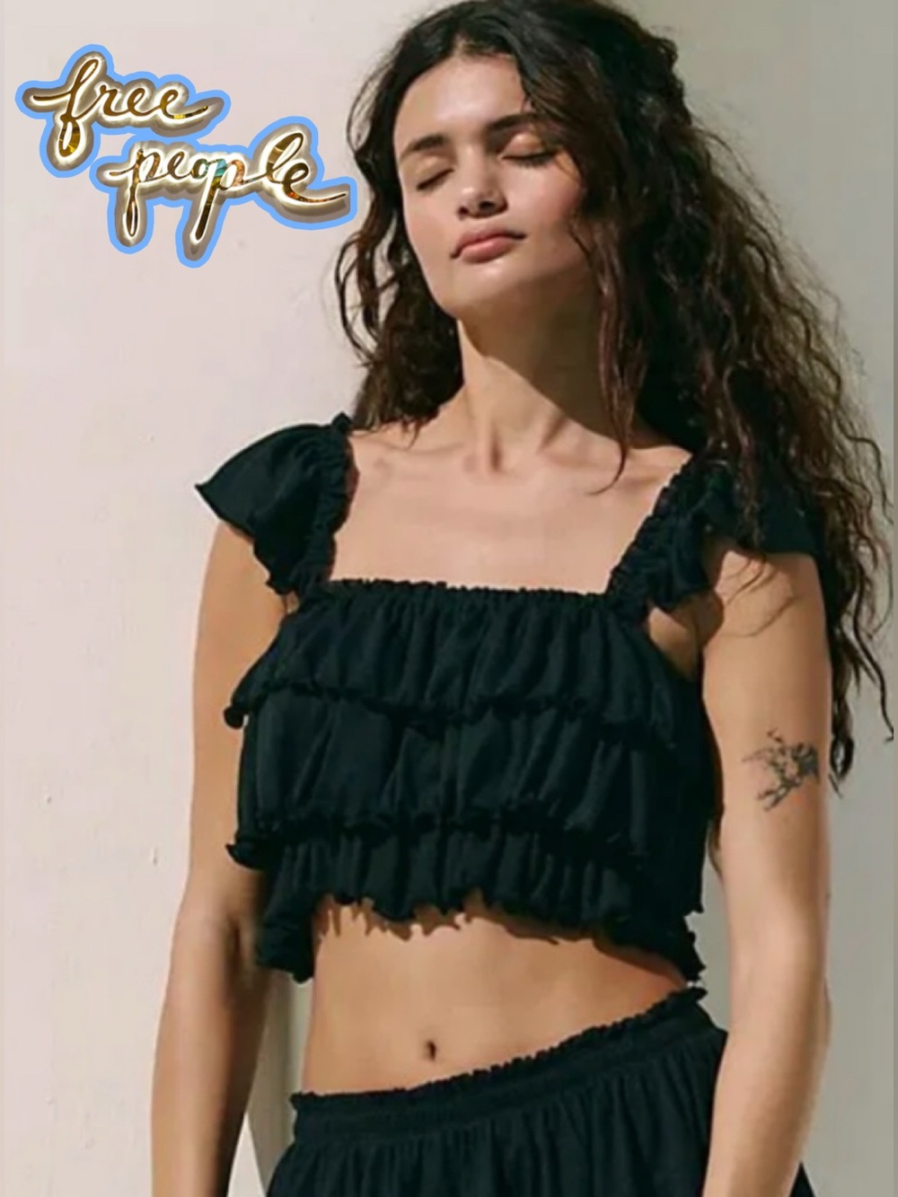 NWOT Free People Free-Est Mila Top size XS Black So Adorable!